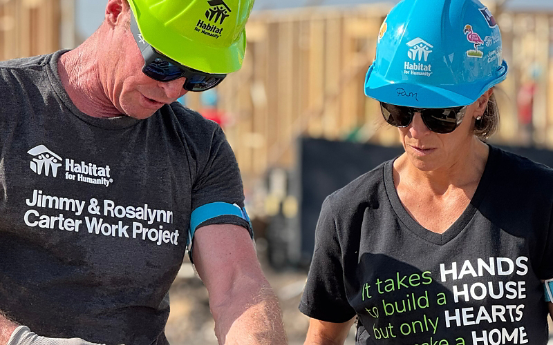 Volunteers building at the Jimmy & Rosalynn Carter Work Project in Austin, Texas