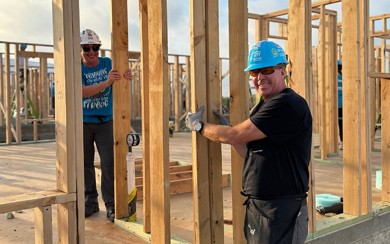 Volunteers building at the Jimmy & Rosalynn Carter Work Project in Austin, Texas