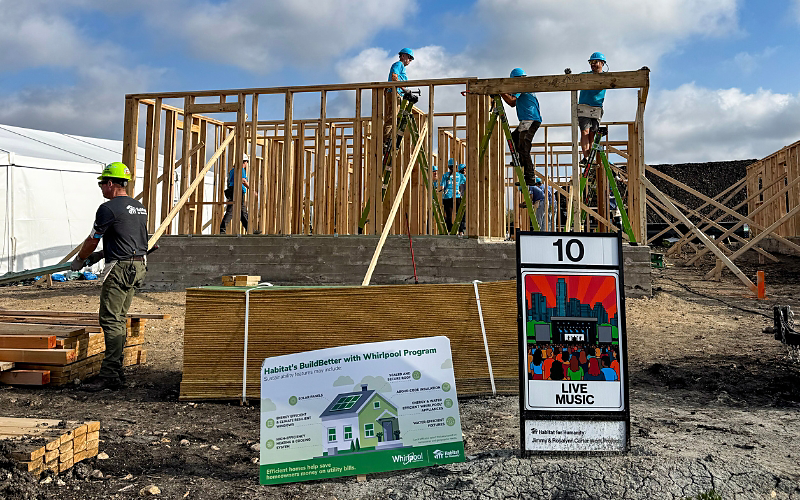 Volunteers building at the Jimmy & Rosalynn Carter Work Project in Austin, Texas