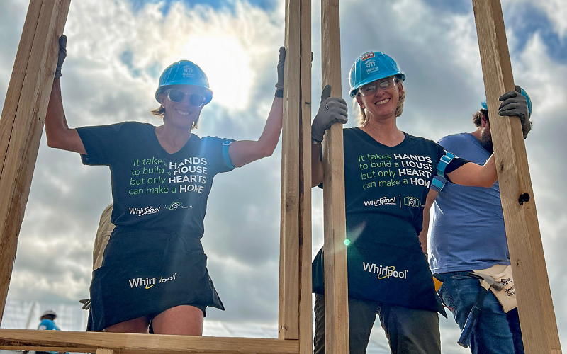 Volunteers building at the Jimmy & Rosalynn Carter Work Project in Austin, Texas