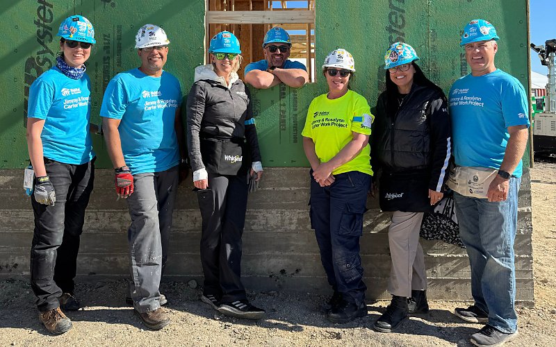 Volunteers building at the Jimmy & Rosalynn Carter Work Project in Austin, Texas