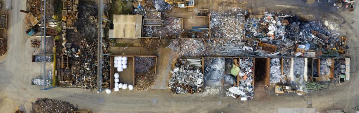 aerial view of waste dump