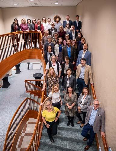 Group picture on staircase