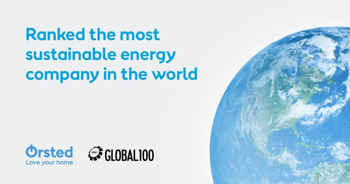 For the third year in a row, Ørsted is ranked the world’s most sustainable energy company in the Global 100 index by Corporate Knights (Photo Credit: Ørsted).