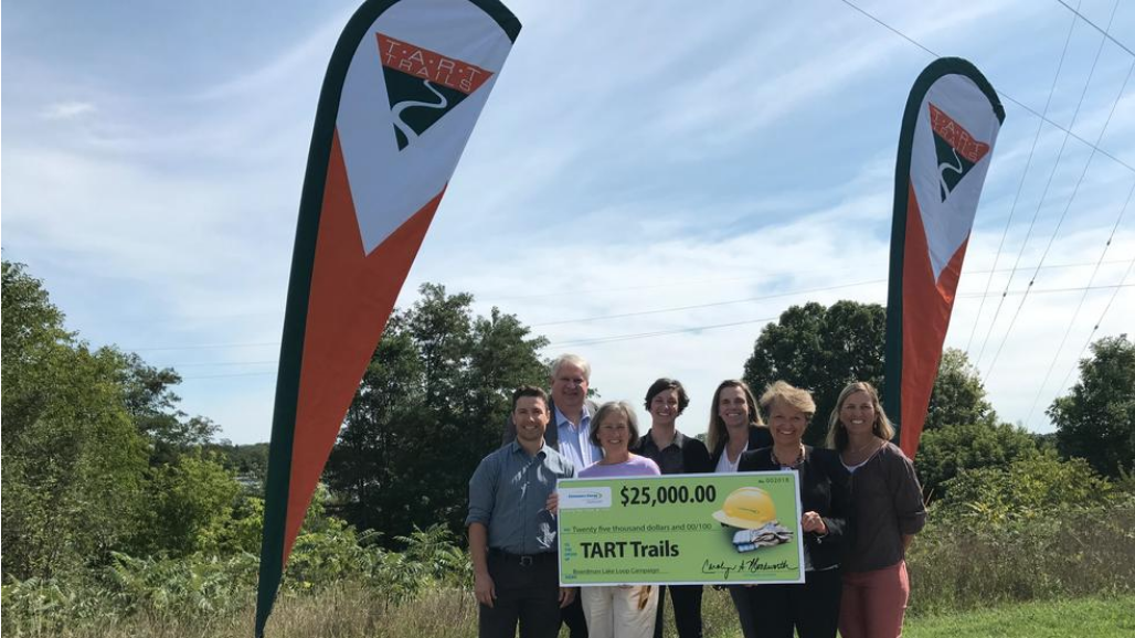 The Consumers Energy Foundation donated $25,000 to TART Trails for the Boardman Lake Loop Project. (Photo Courtesy: TART Trails)