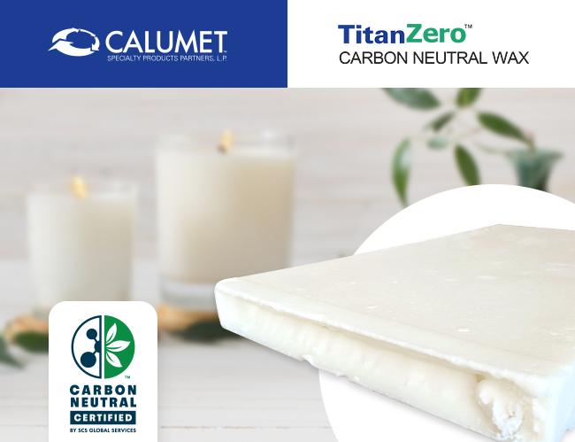 Calumet's TitanZero candle wax blend is Carbon Neutral Certified