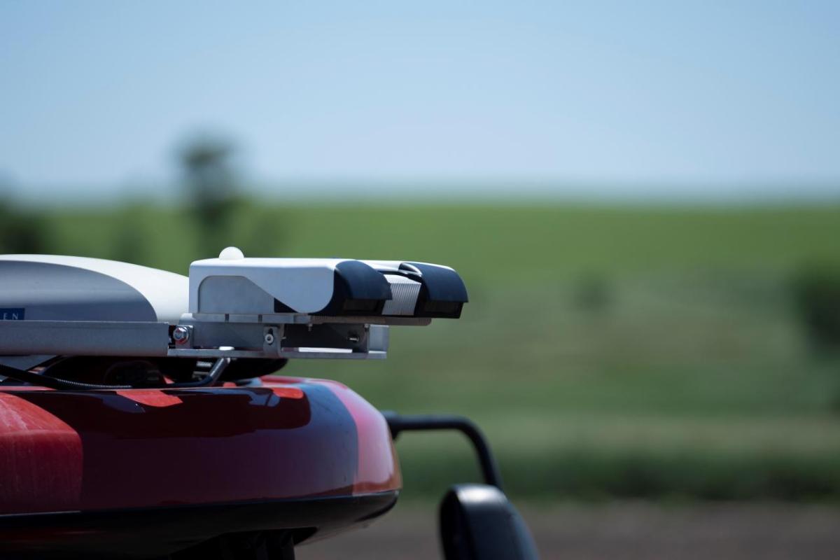 Close up of the top of a tractor