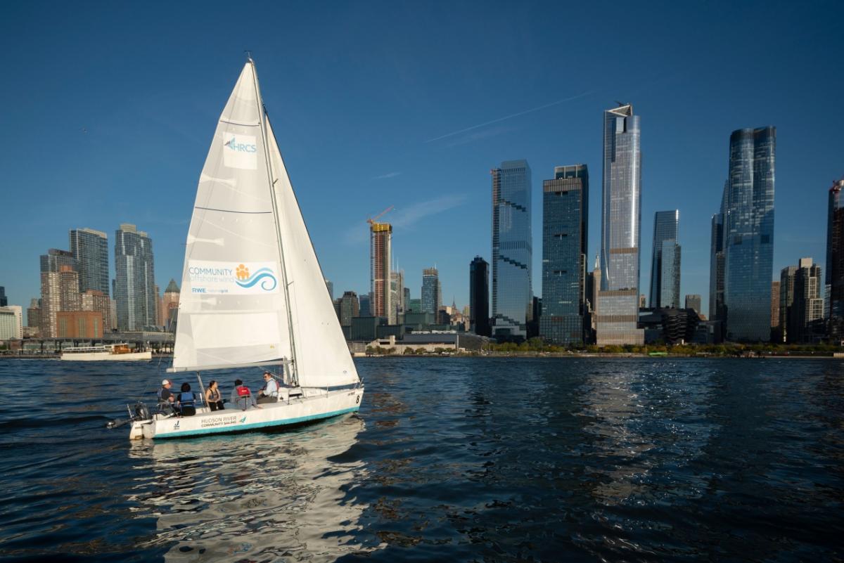 Sailboat with NYC in the background