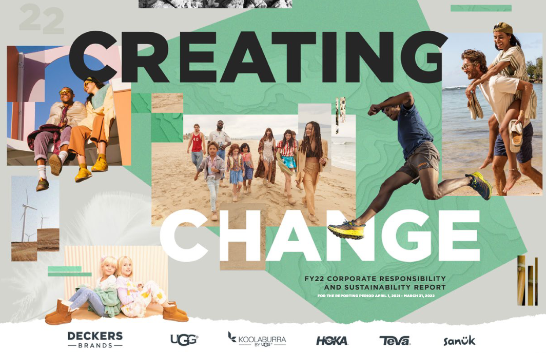 Deckers "Creating Change" report cover