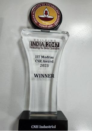 An award "Building India 2047 IIT Madras CSR Award 2023"