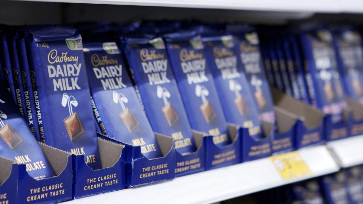 Cadbury Dairy Milk Bars on a shelf 