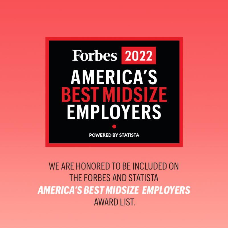 Forbes 2022 America's Best Midsize Employers logo