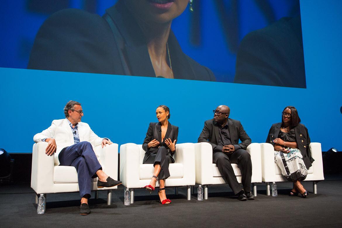 From left to right: HP's Lucio, actor Thandie Newton, British Vogue Editor-in-Chief Edward Enninful and Omnicon Chief Diversity Officer Tiffany Warren.