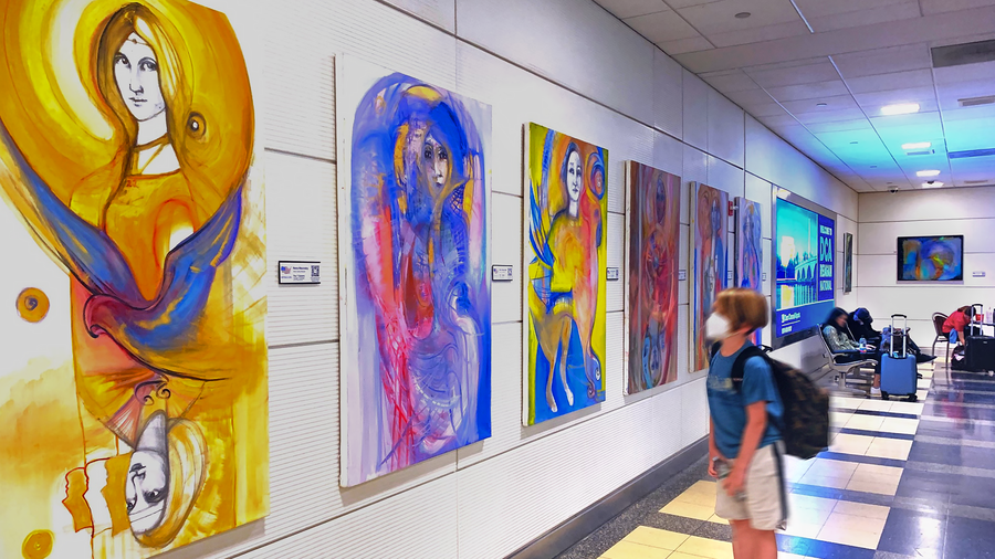 Photo: AnnMarie Halterman Hallway displaying Capturing Calm artworks