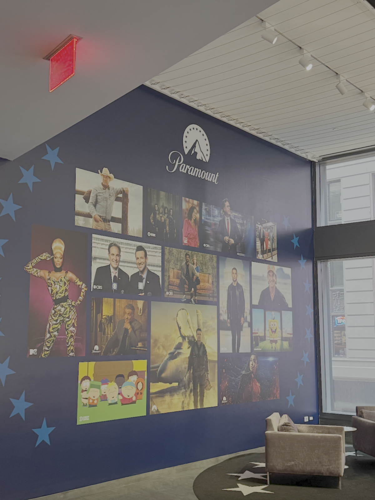 Paramount mural on office wall