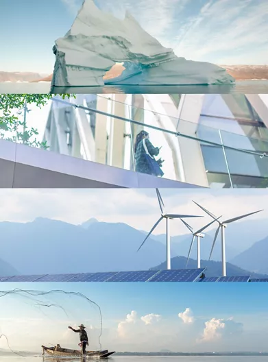 Collage of four outdoor landscapes
