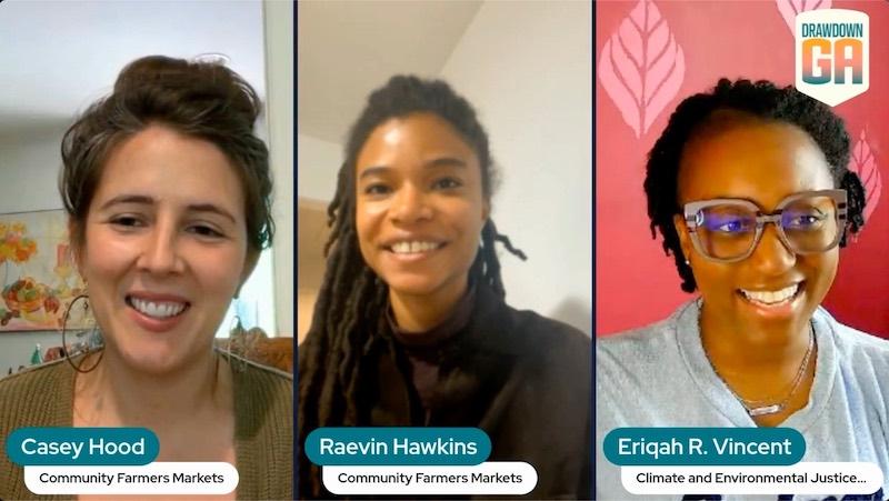 Photos of interview participants, Casey Hood, Raevin Hawkins and Eriqah Vincent