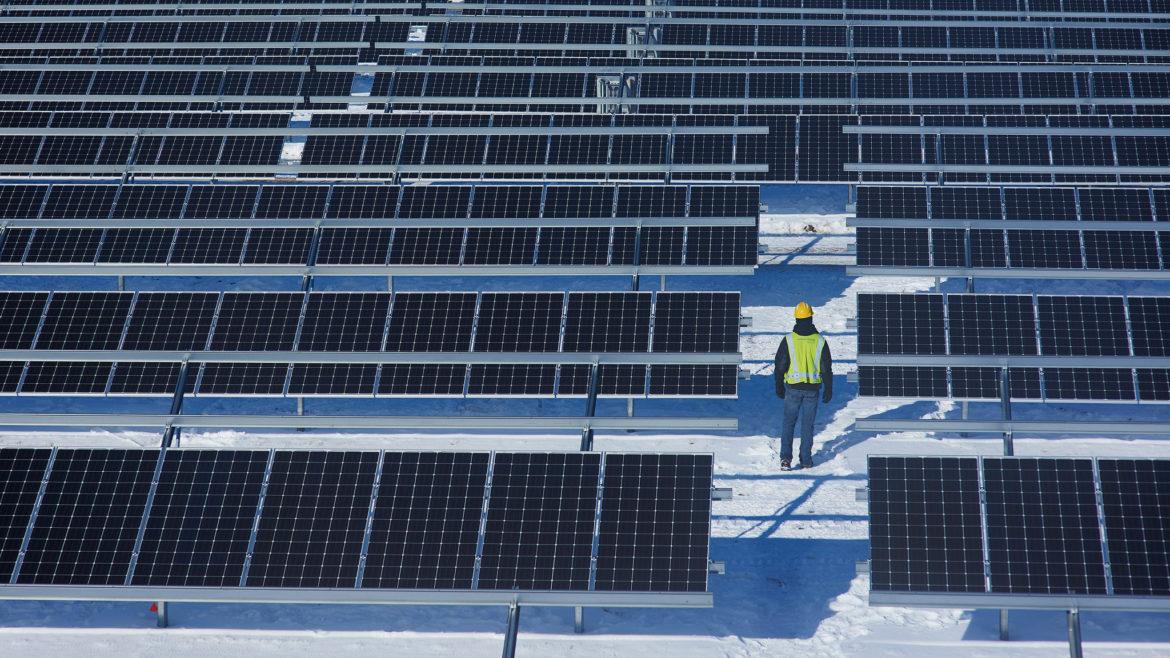 Consumers Energy's community solar array at Grand Valley State University. Photo credit: Consumers Energy / Creative Commons