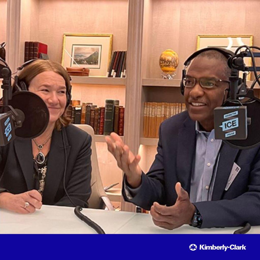 Alison Lewis and Robert Long record a podcast