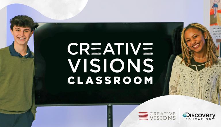 "Creative Visions Classroom" with two students