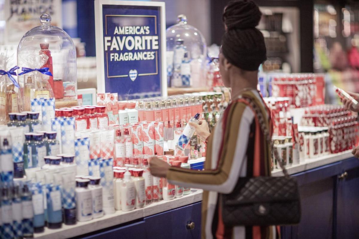 Bath & Body Works is recognized as one of Newsweek’s most trusted companies in the world. The brand ranks 6th in the category of Consumer Goods and is the top U.S.-based company in the category. Customer shopping at Bath & Body Works