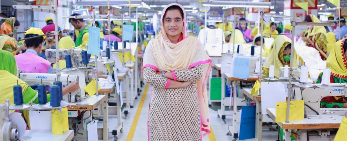 DBL Group employee Mosammat Khadija has been promoted from line worker to supervisor thanks to the company's Female Supervisors Leadership Program
