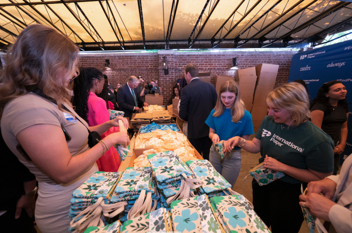 People at the Fem Care Packing Event