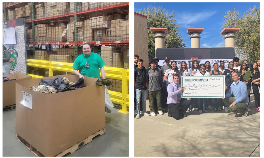 Volunteers from the DICK'S Sporting distro centers with their contribution to the Sports Matters grants.