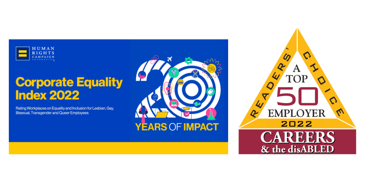 Corporate Equality Index 2022 award banner