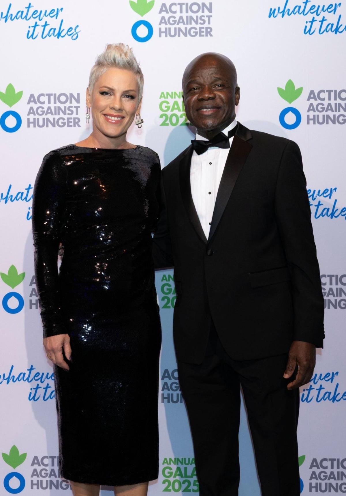 Alecia Moor (P!nk) and Dr. Charles E. Owubah, CEO of Action Against Hunger