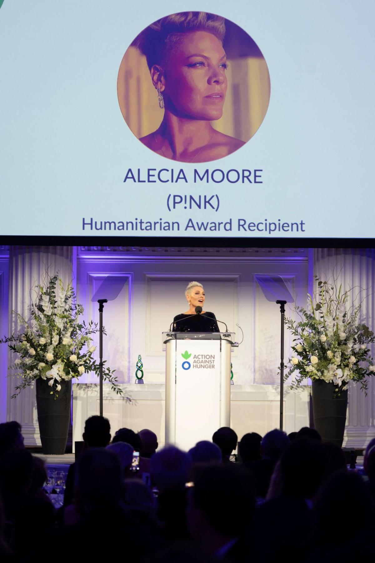 Alecia Moore (P!nk) is Action Against Hunger's 2025 Humantarian Honoree. 