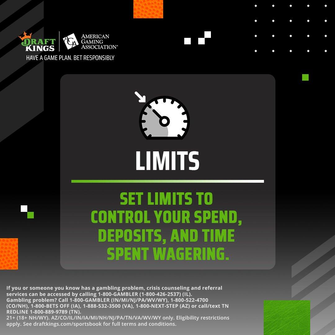 "Limits, Set your limits to control your spend, deposits, and time spent wagering"