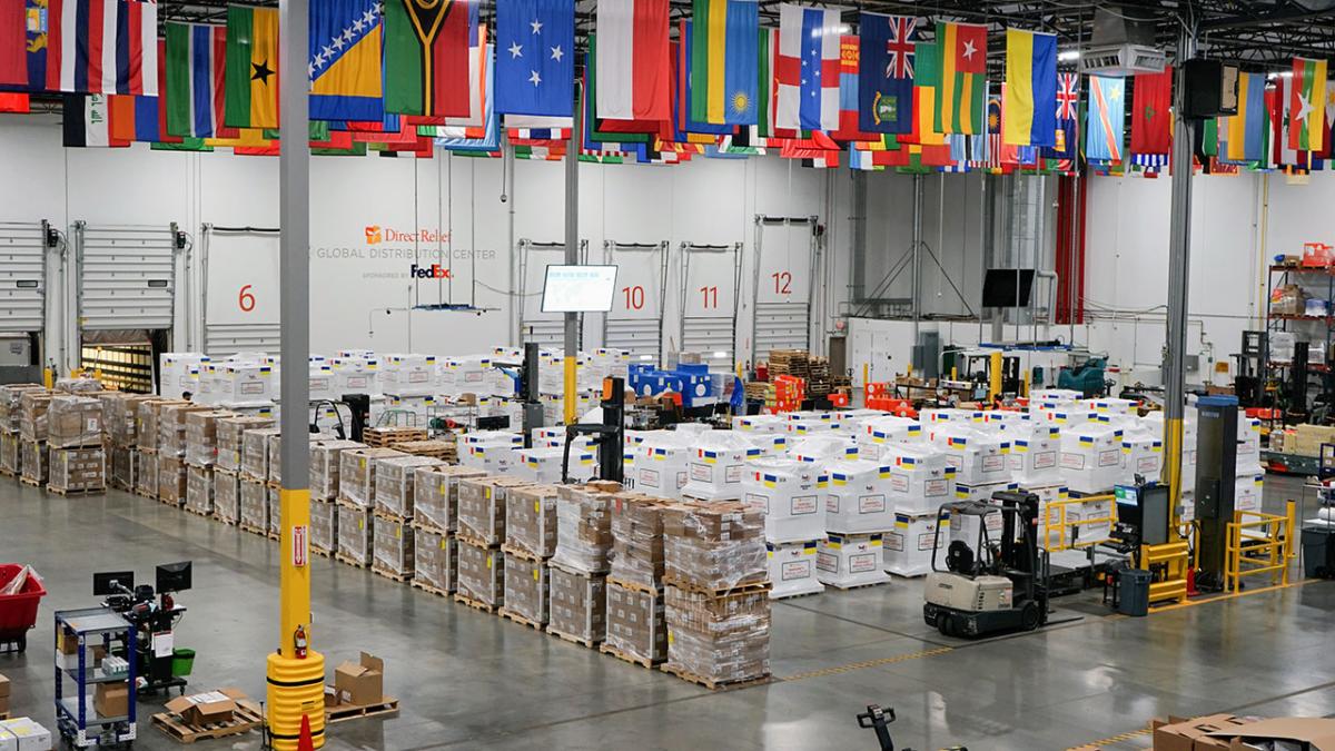 Forty-four tons of medical aid bound for Ukraine departed from Direct Relief’s warehouse on June 17, 2022. (Lara Cooper/Direct Relief) Forty-four tons of medical aid bound for Ukraine departed from Direct Relief’s warehouse on June 17, 2022. (Lara Cooper/Direct Relief)