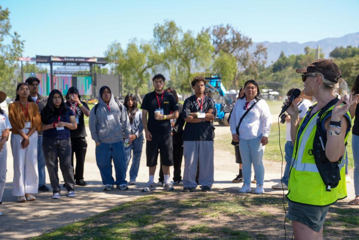 Students went on a tour of the festival grounds. 