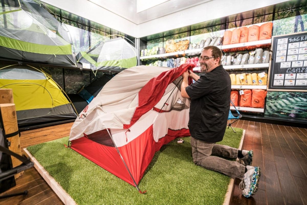 Brian Sirnic, pictured, and Steve Kessler are veterans who can pitch a tent in record time.