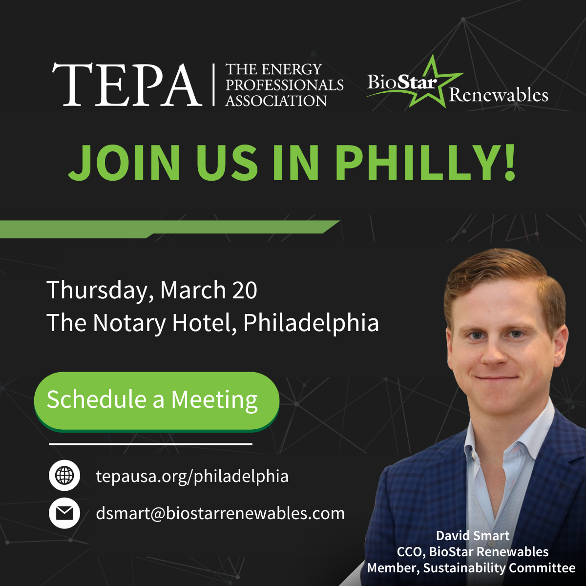 Schedule a Meeting with David Smart TEPA goes to Philly