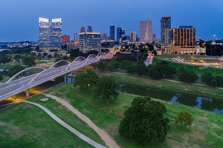 Bridge into a city