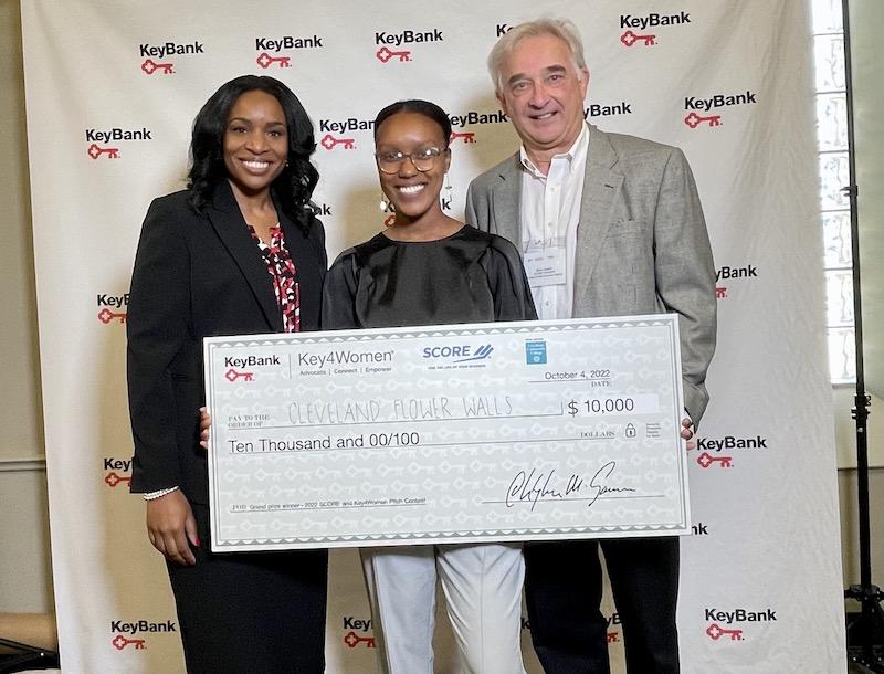 Denisha Anderson with KeyBank's Rachael Sampson and SCORE's David Lupyan