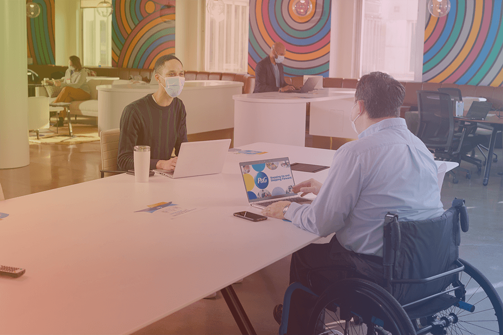 employees at desk