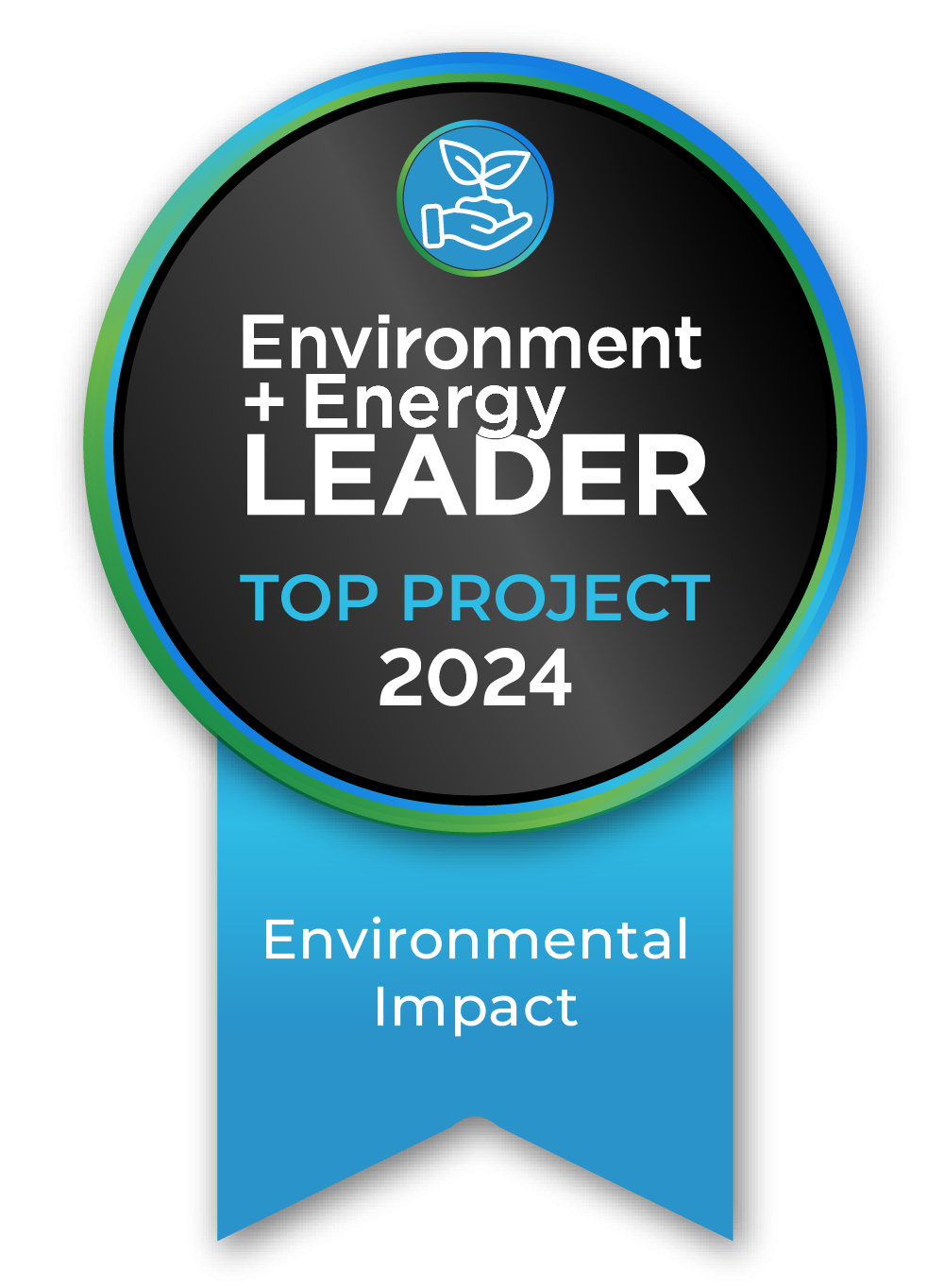 Environment+Energy Leader Award ribbon for 2024 Top Project under the Environmental Impact category.