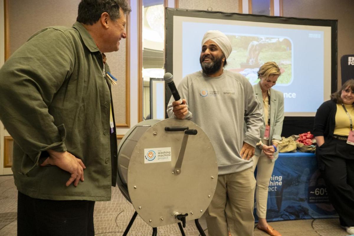 Demonstration of Whirlpools washing machine project at Engage for Good 2025