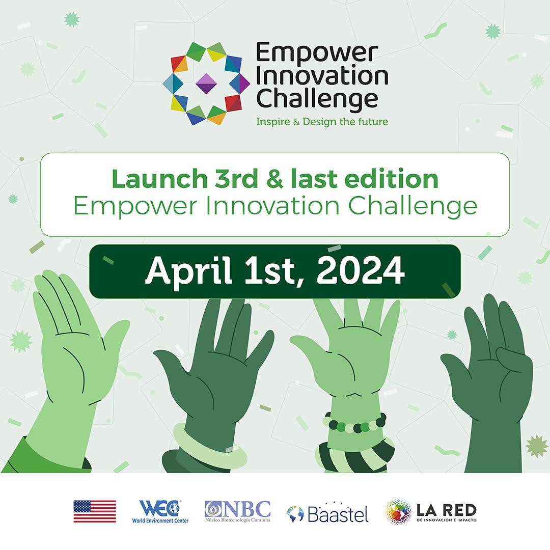 Image with EIC WEC and partners logo with image of hands celebrating. Text reads in Spanish launced 1 April 2024