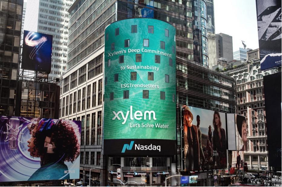 Xylem on the Nasdaq billboard