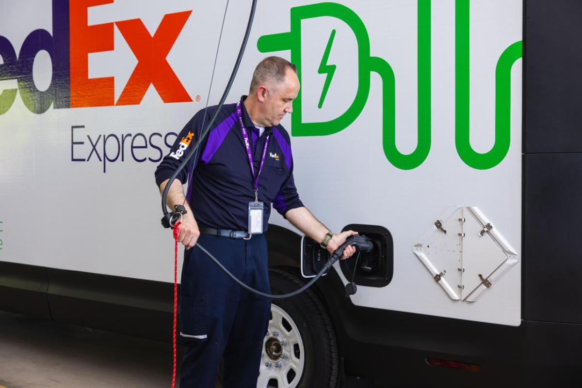 EV charging FedEx Truck