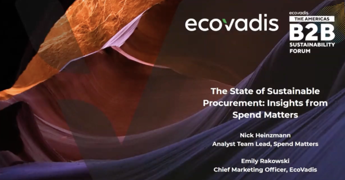 EcoVadis: B2B Sustainability Forum. The state of sustainable procurement.