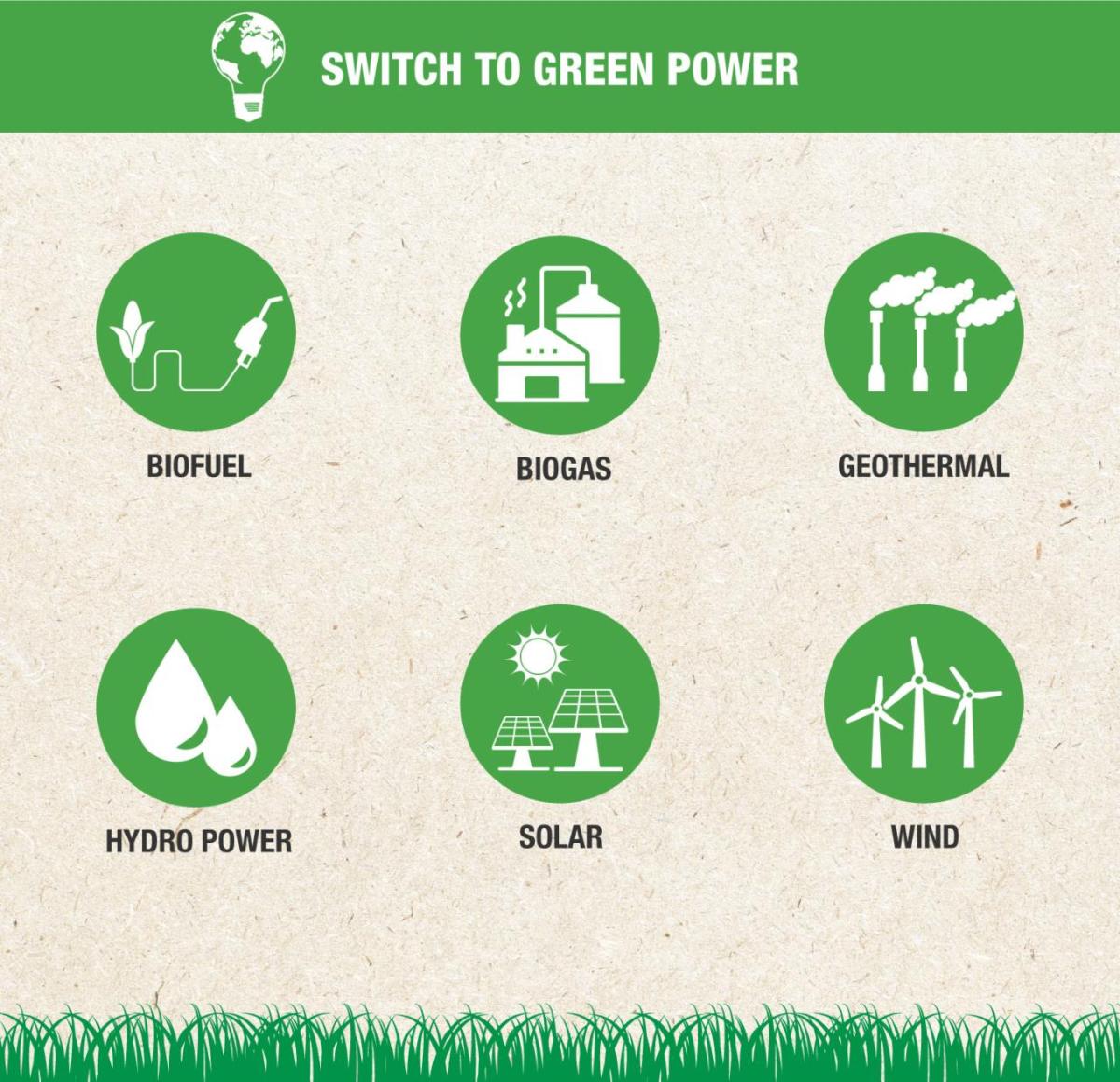 Switch to green power examples
