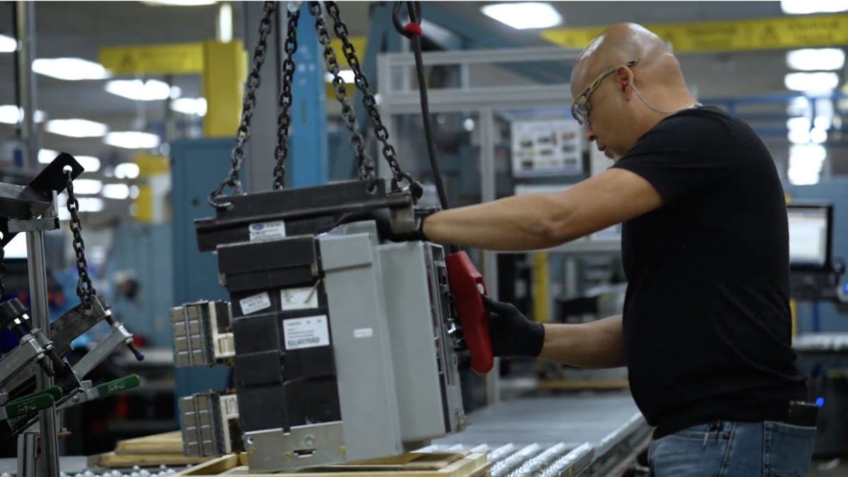 Eaton Arecibo person with circuit breaker