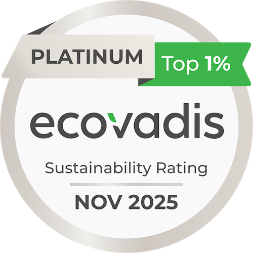 EcoVadis Platinum sustainability rating.