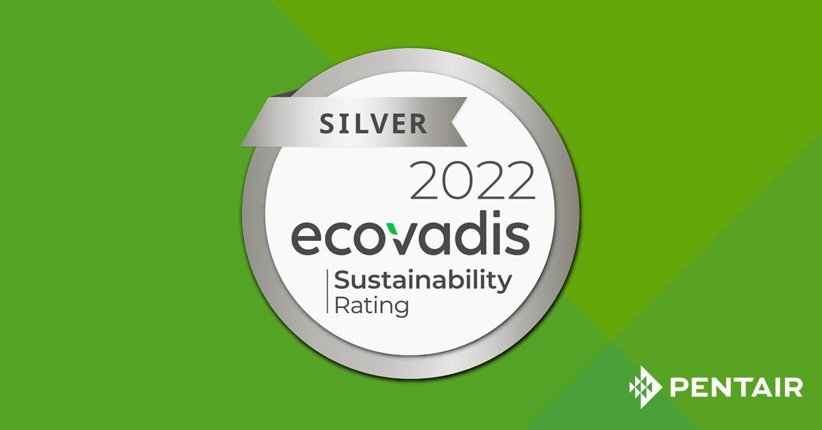 Pentair has been awarded a Silver Medal by EcoVadis in its first enterprise-wide sustainability assessment. Silver Medal by EcoVadis in its first enterprise-wide sustainability assessment.