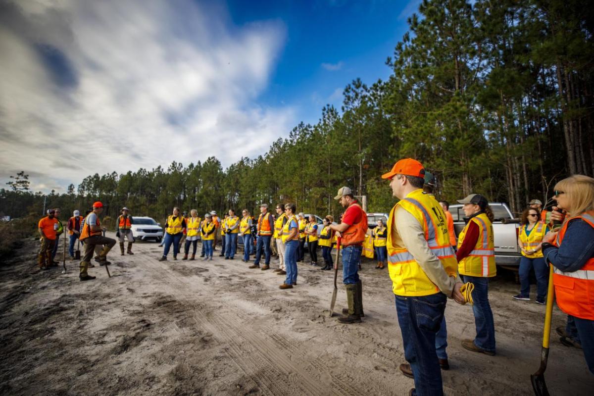 Rayonier employees ready to plant trees 